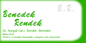 benedek rendek business card